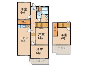 シャトーロイヤル南山の物件間取画像